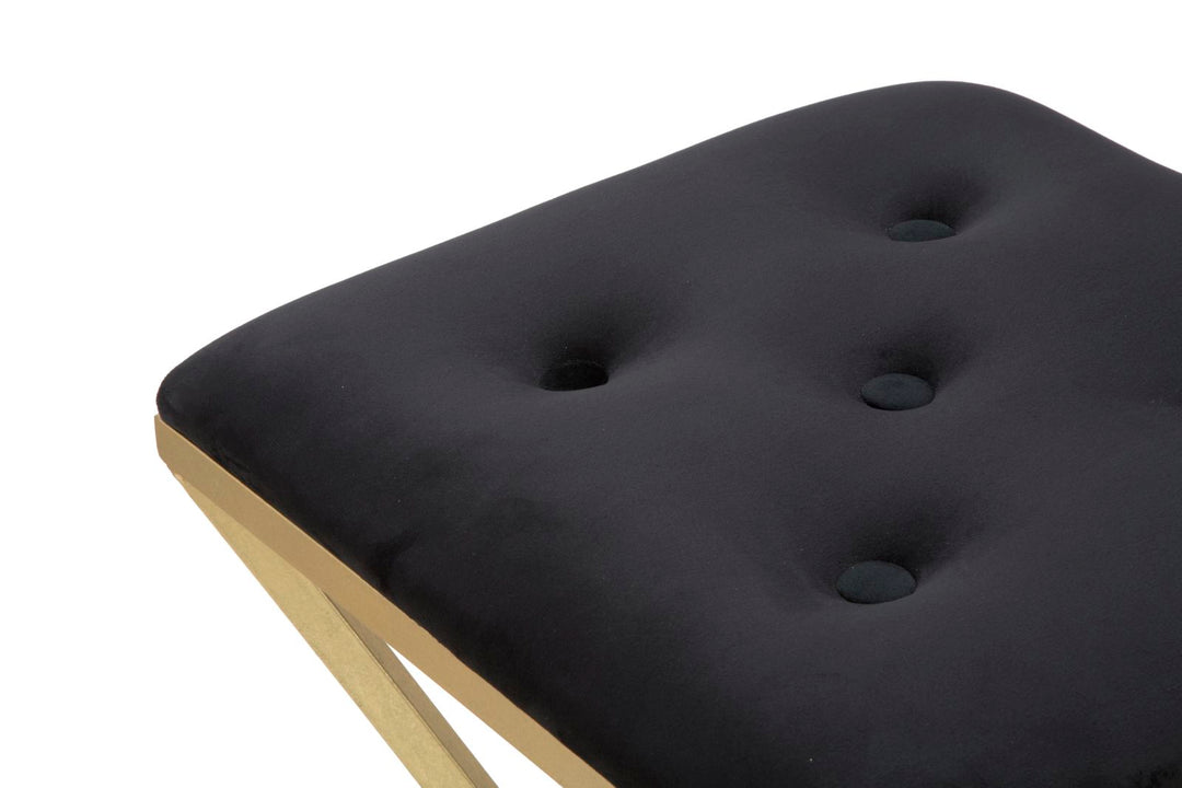 Glam barstol i guldfarve, jern/glas – 40x40x75 cm