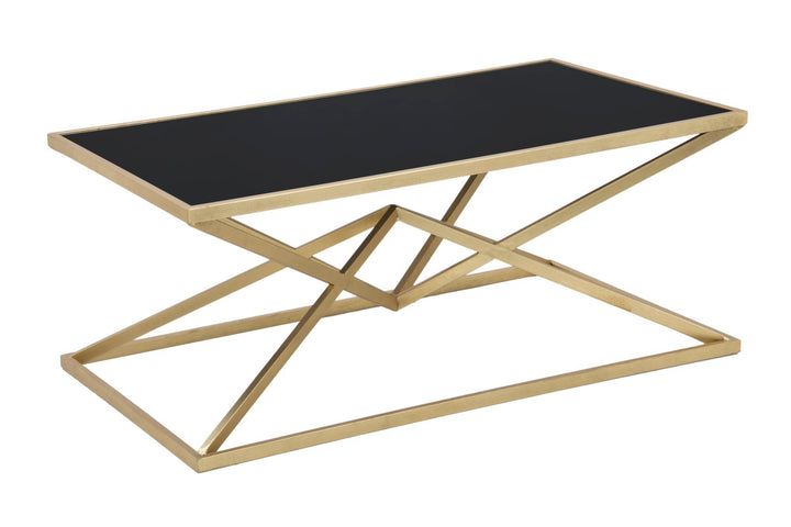 Glam bord i guldfarve, jern/glas – 110x60x45 cm