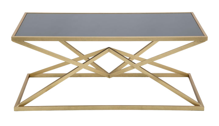 Glam bord i guldfarve, jern/glas – 110x60x45 cm