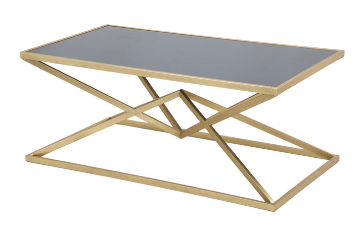 Glam bord i guldfarve, jern/glas – 110x60x45 cm