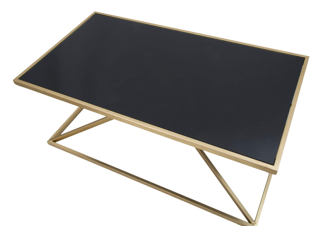 Glam bord i guldfarve, jern/glas – 110x60x45 cm