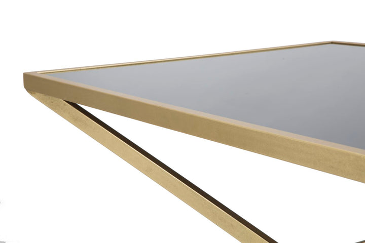 Glam bord i guldfarve, jern/glas – 110x60x45 cm