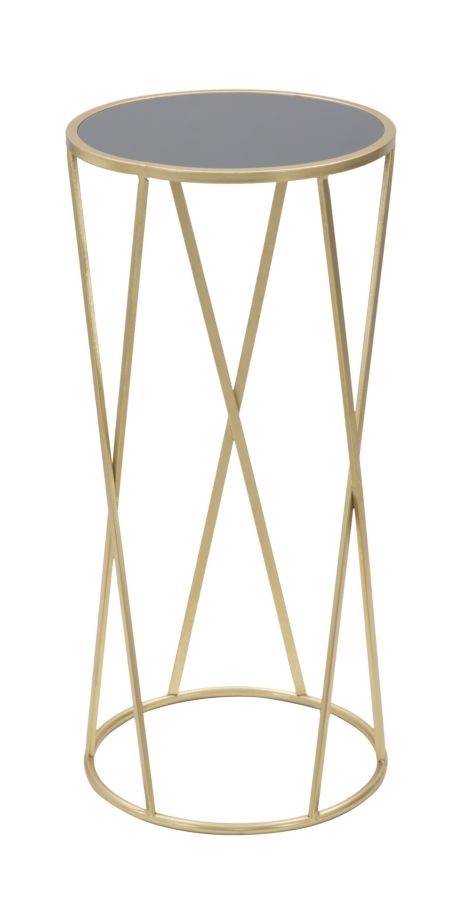 Glam sidebord i guldfarve, jern/glas – 35x75 cm