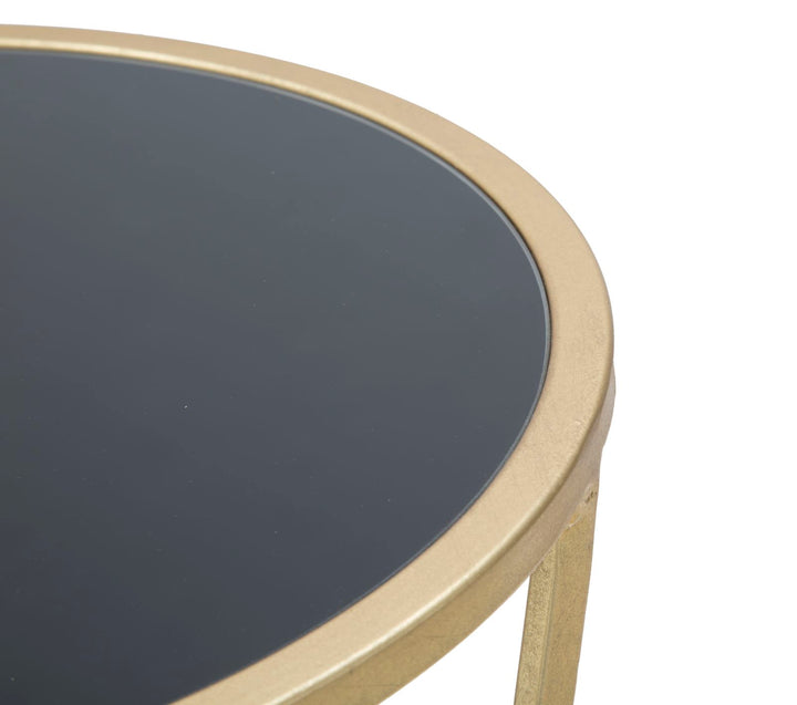 Glam sidebord i guldfarve, jern/glas – 35x75 cm