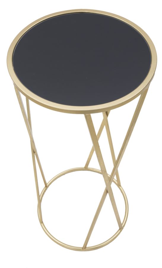 Glam sidebord i guldfarve, jern/glas – 35x75 cm
