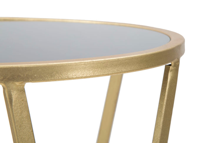 Glam sidebord i guldfarve, jern/glas – 35x75 cm