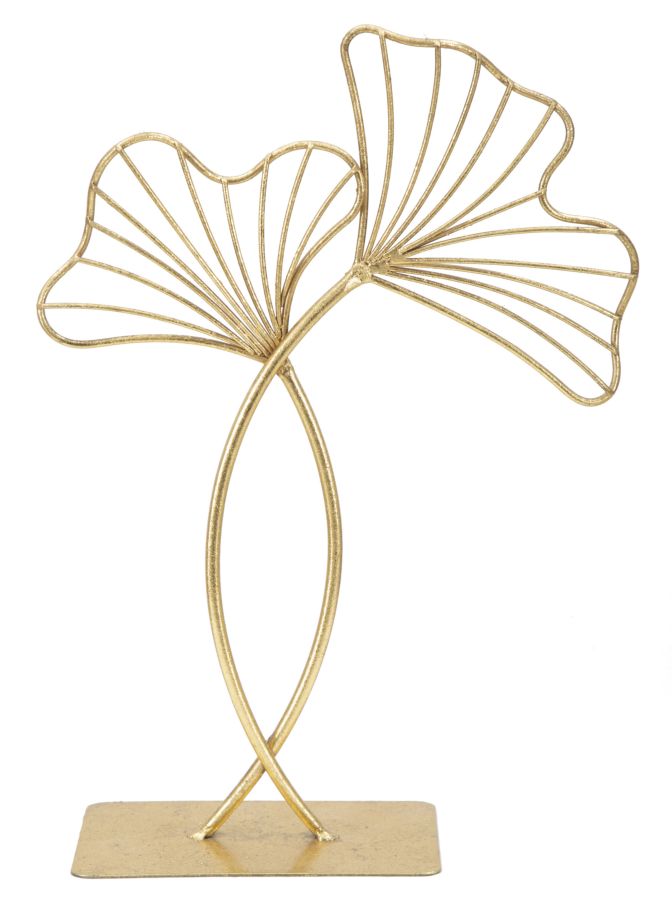 Glam skulptur i jern, guldfarvet – 25x8x5 cm