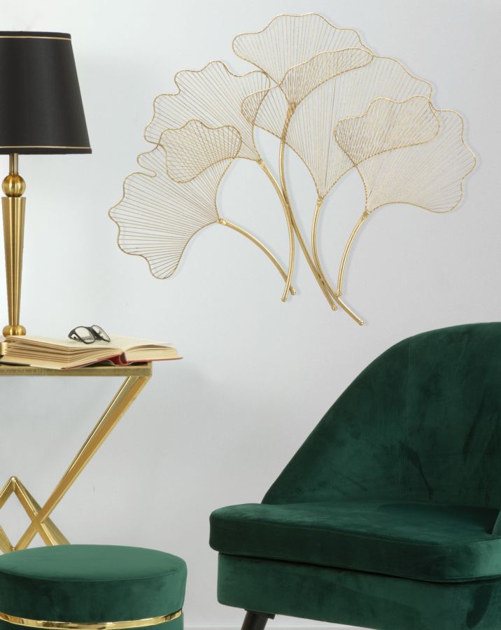 Glam vægdekoration i guldfarve, metal – 79x5x68 cm