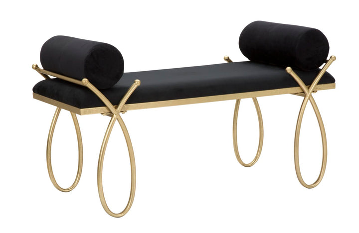 Glam entrébænk i jern, mdf og polyester – 112x5x49 cm