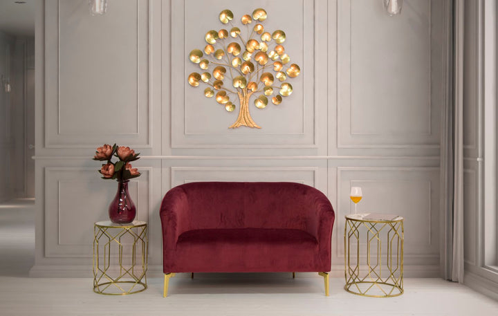 Glam borde i guldfarve, metal og glas – 42x53 og 38x47 cm