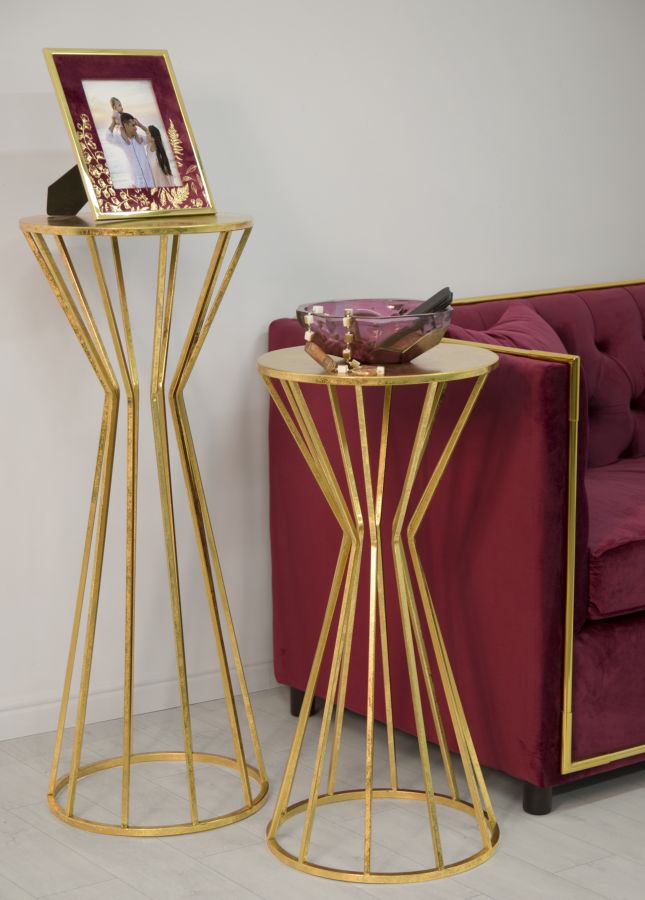 Glam sidebord, guldfarvet, metal – 38x100 cm