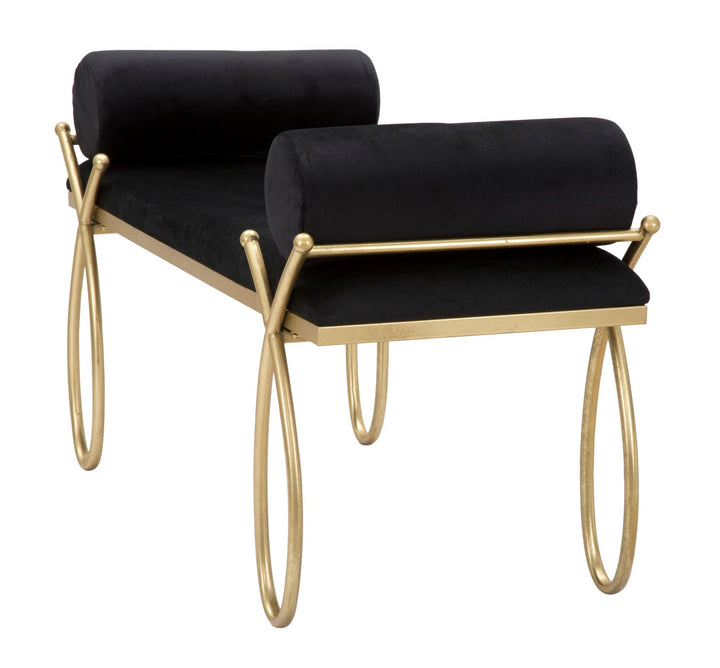 Glam entrébænk i jern, mdf og polyester – 112x5x49 cm
