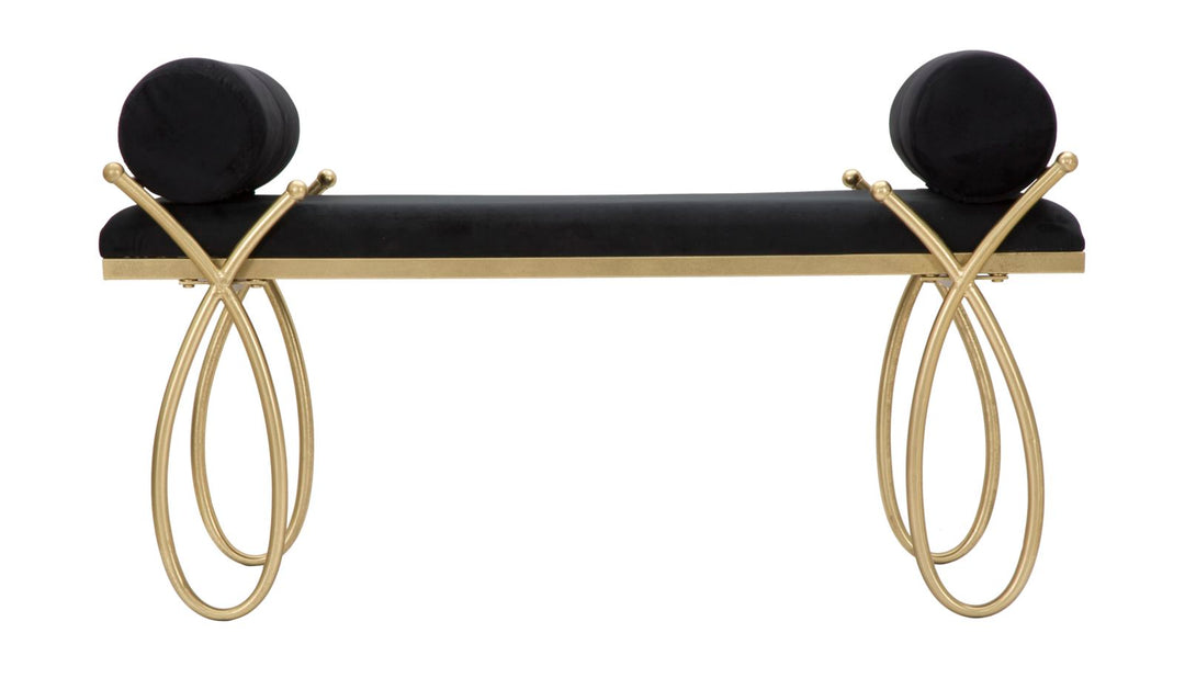 Glam entrébænk i jern, mdf og polyester – 112x5x49 cm