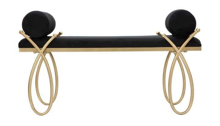 Glam entrébænk i jern, mdf og polyester – 112x5x49 cm