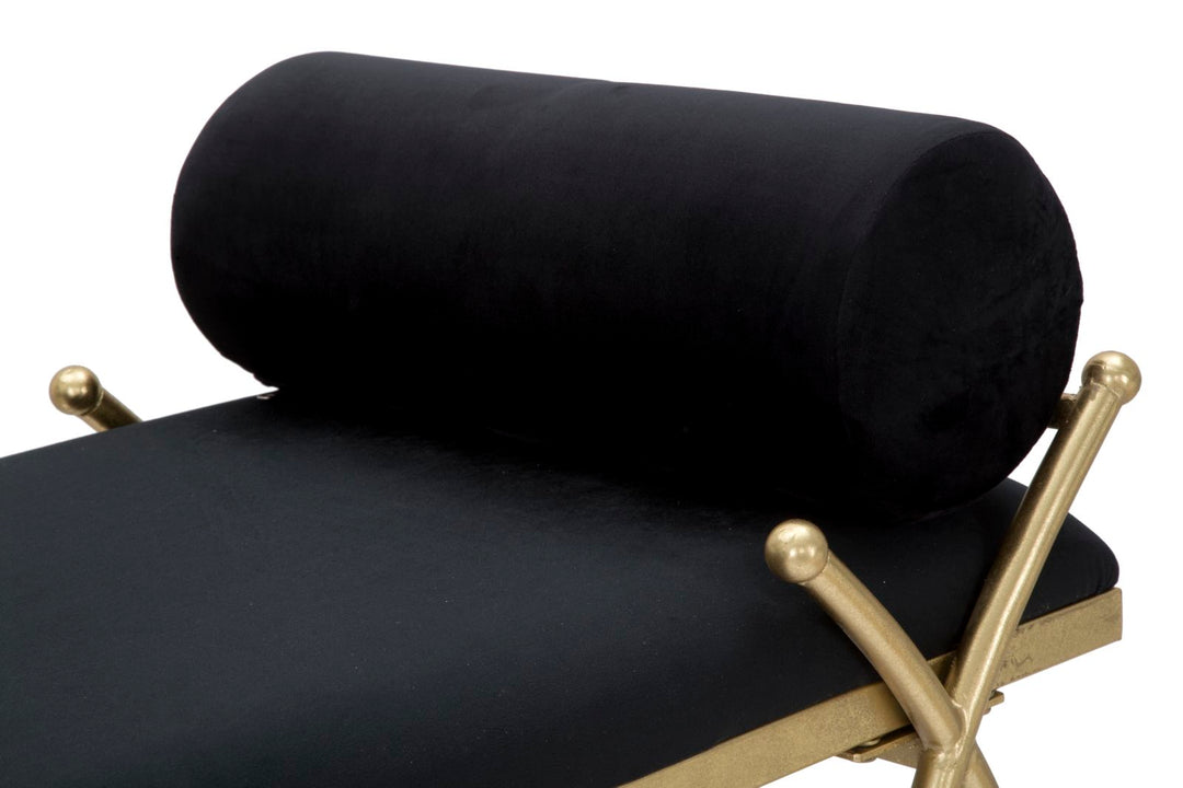 Glam entrébænk i jern, mdf og polyester – 112x5x49 cm