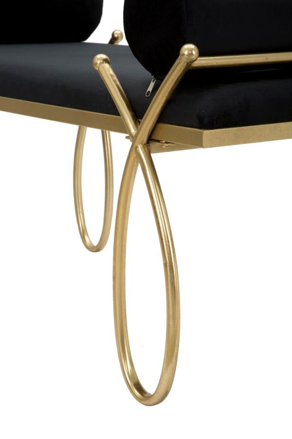Glam entrébænk i jern, mdf og polyester – 112x5x49 cm