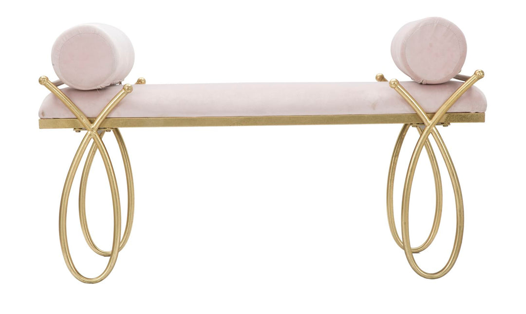 Glam bænk i jern, MDF og polyester – 112x5x49 cm