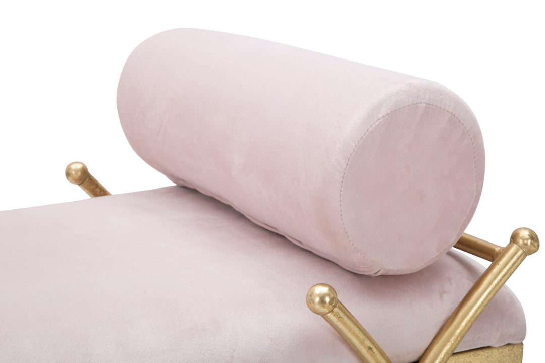 Glam bænk i jern, MDF og polyester – 112x5x49 cm