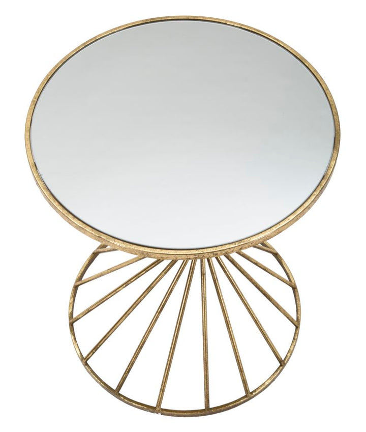 Glam bord i guldfarve, jern, mdf og glas – 42x50 cm