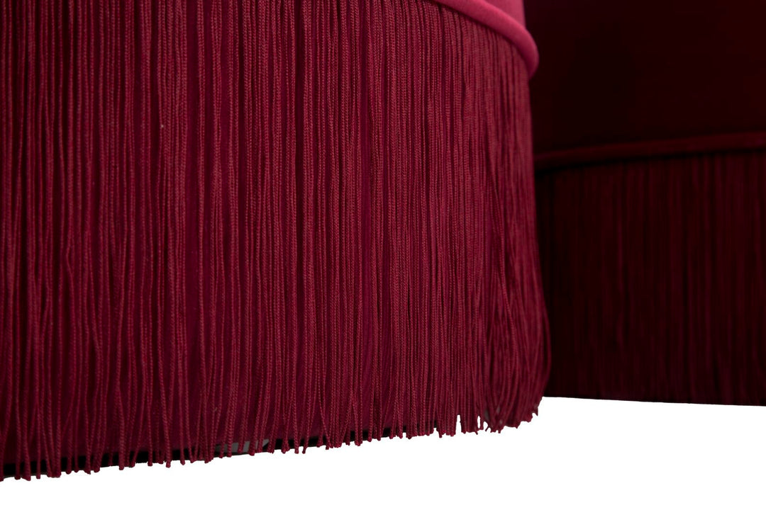 Glam taburet i træ, skum og polyester – 71x41 55x33 cm