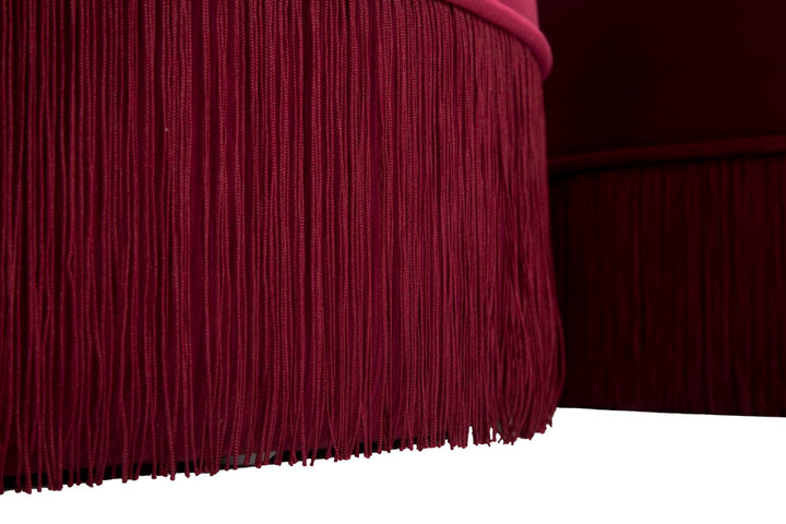 Glam taburet i træ, skum og polyester – 71x41 55x33 cm