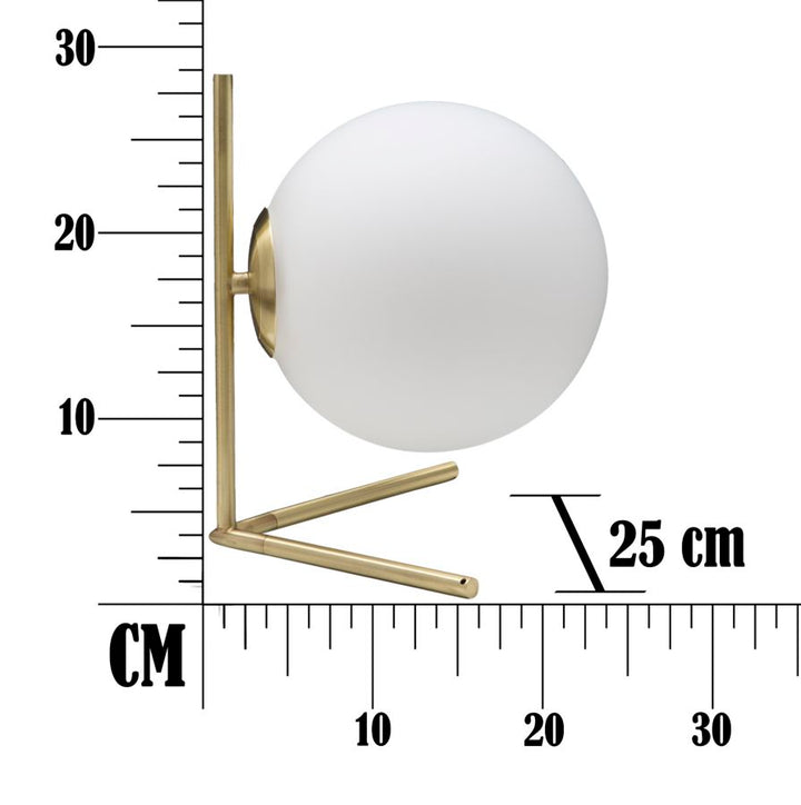 Glam lampe i guldfarve, jern ang glas – 25x25x27 cm