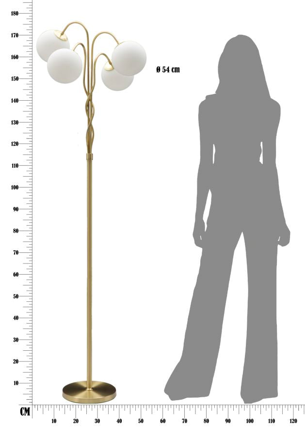 Glam lampe i jern ang glas – 54x176 cm