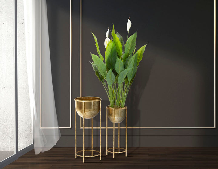 Glam plantestativer, guldfarve, metal – 27x62 21x5x52 cm