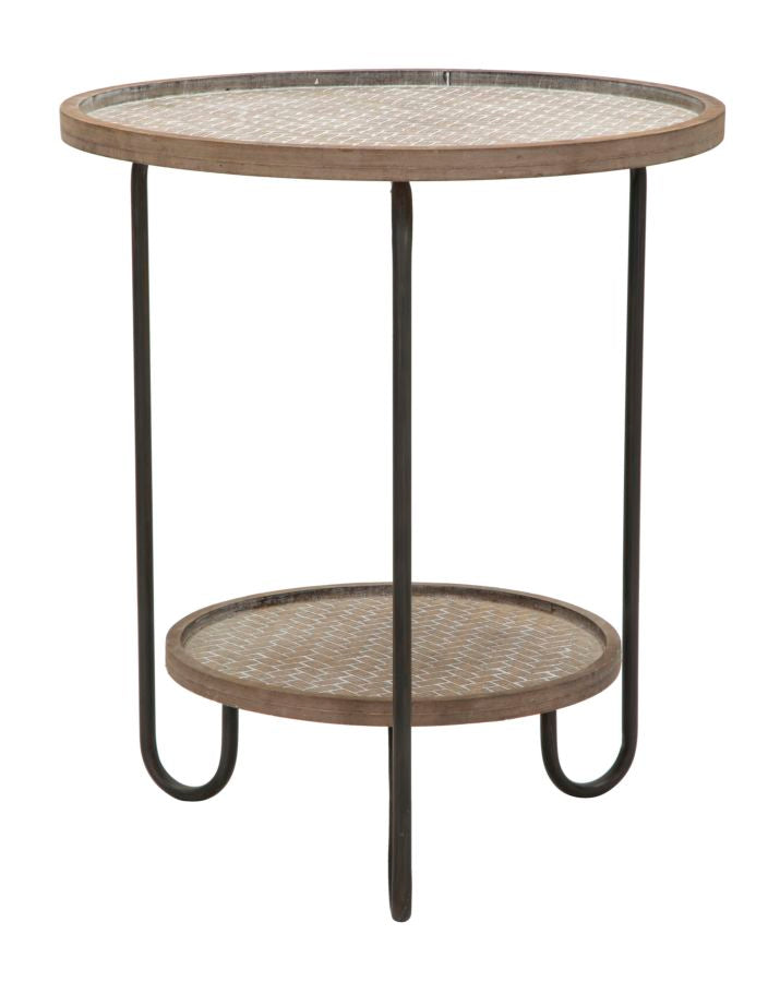 Industrielt bord, jern og mdf – 48x54x5 cm