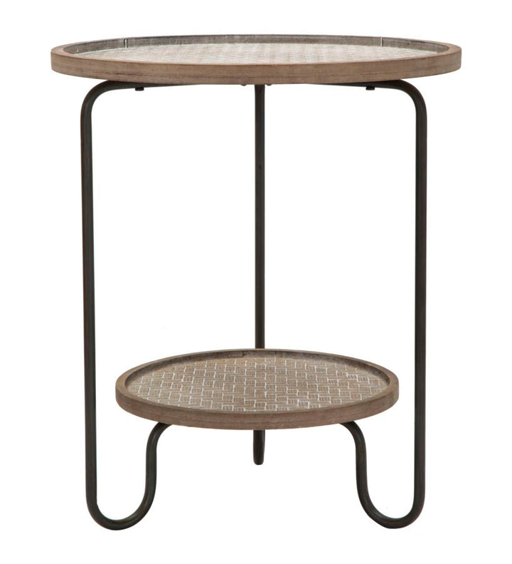 Industrielt bord, jern og mdf – 48x54x5 cm