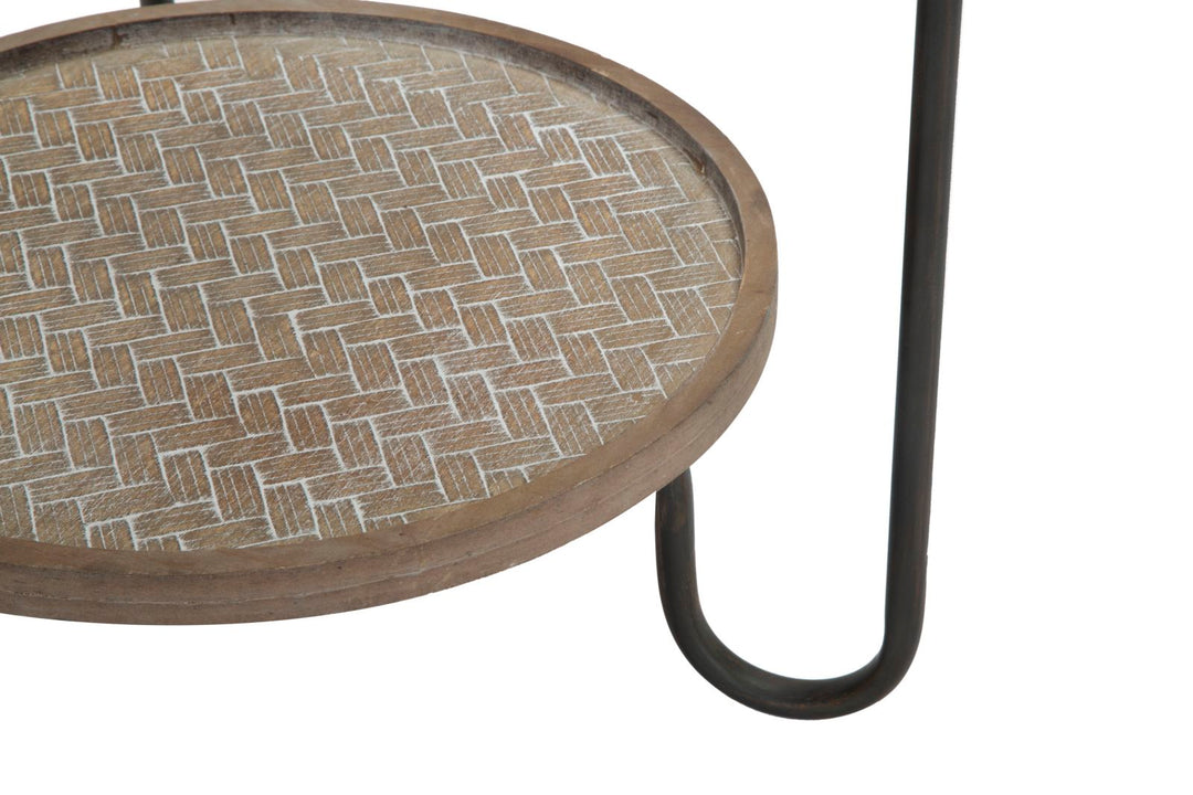 Industrielt bord, jern og mdf – 48x54x5 cm