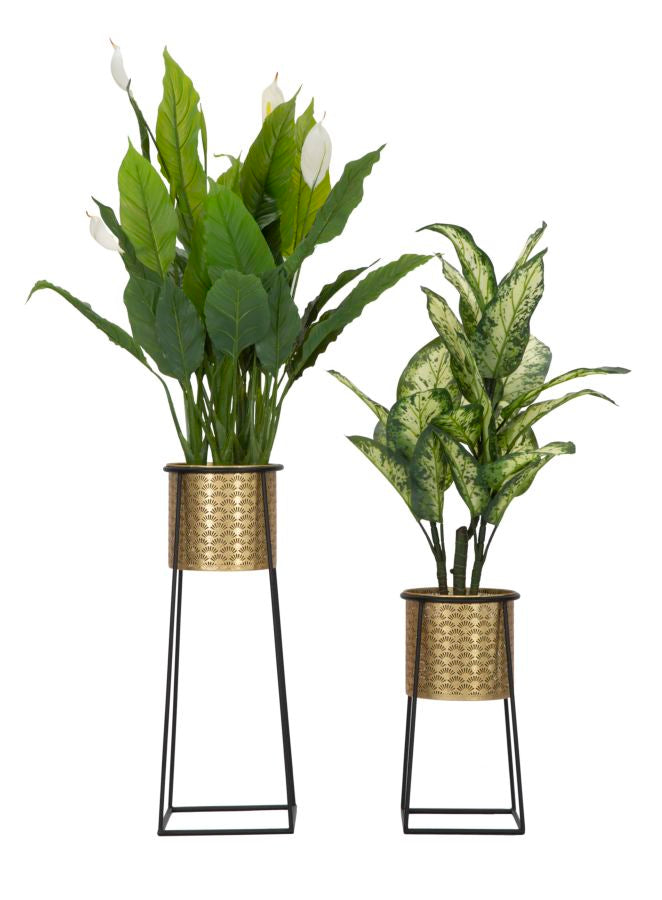 Glam plantestativer i guldfarve, metal – 26x70 og 23x45 cm