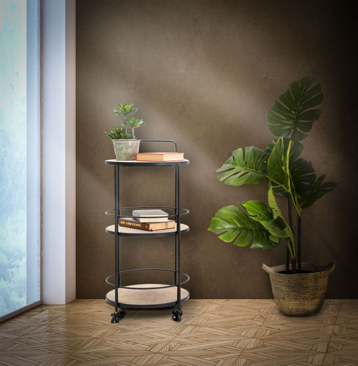 Rullevogn i industrielt look, metal og mdf – 40x41x5 cm