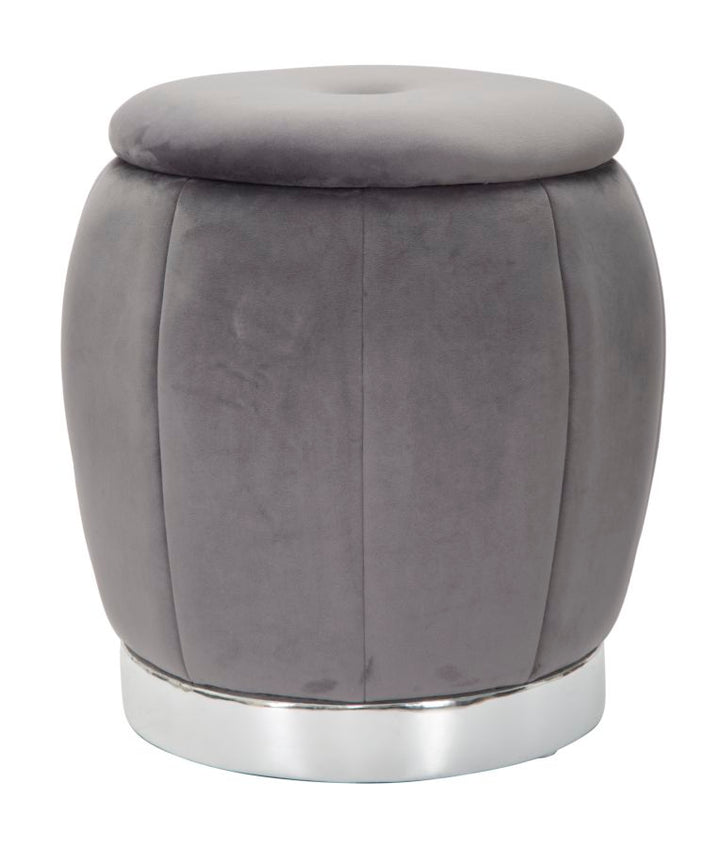Glam taburet i fyrretræ og polyester – 43x43 cm
