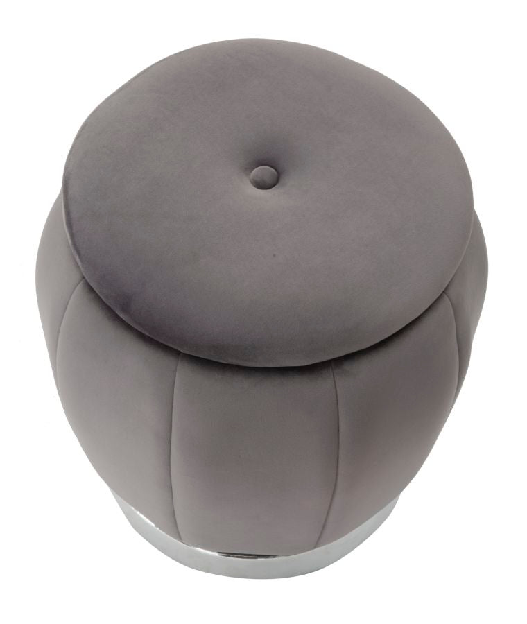 Glam taburet i fyrretræ og polyester – 43x43 cm