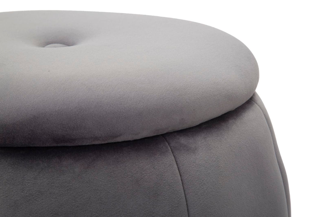 Glam taburet i fyrretræ og polyester – 43x43 cm