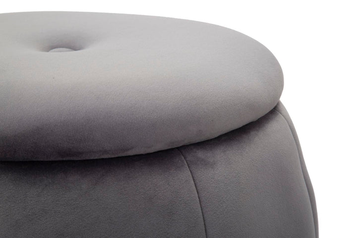 Glam taburet i fyrretræ og polyester – 43x43 cm