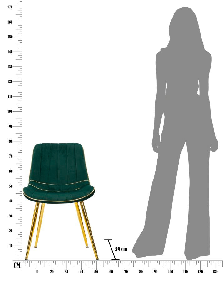 Glam stol i fyrretræ, metal and polyester – 51x59x79 cm