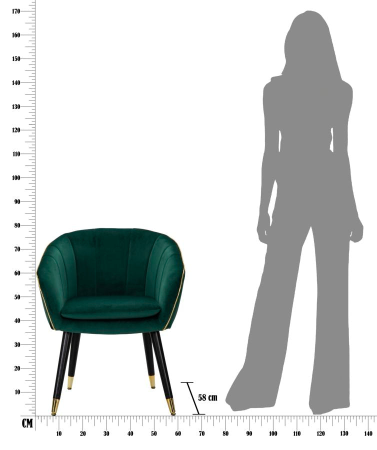 Glam stol i guldfarve af træ – 62x58x78 cm