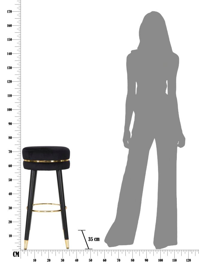 Glam barstol i træ– 35x74 cm
