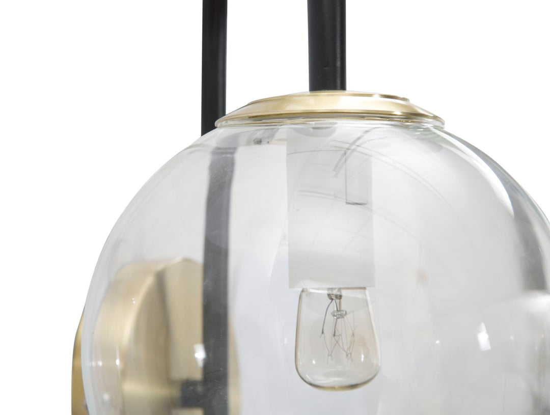 Glam lampe i guldfarve, jern og glas – 36x24x45 cm
