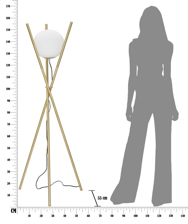 Glam lampe i jern og glas – 55x155 cm