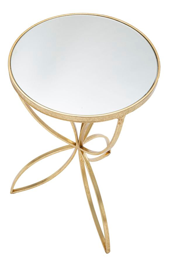 Glam sidebord i guldfarve, metal og glas – 35x60 cm