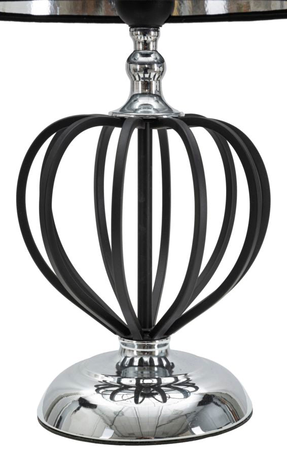 Glam bordlampe i sort, metal, pvc og stof – 28x44x5 cm