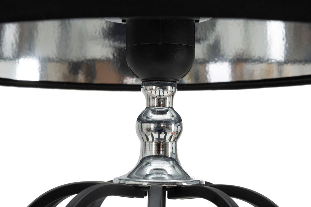 Glam bordlampe i sort, metal, pvc og stof – 28x44x5 cm