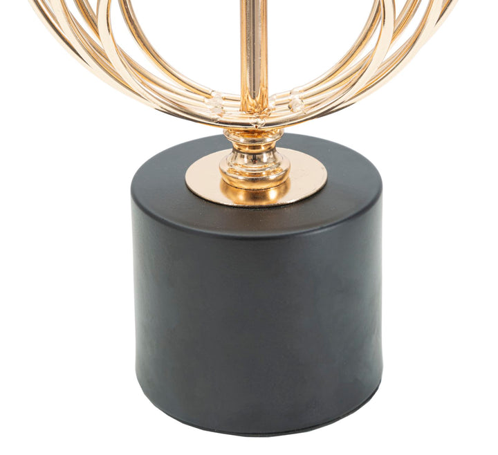 Glam bordlampe i sort og guldfarve, metal og stof – 20x58x5 cm