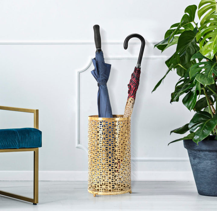 Glam paraplystativ i guldfarve, metal – 24x42 cm
