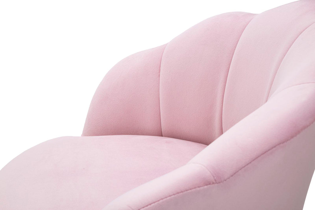 Glam barstol, pink med guldfarve, stof og metal – 55x53x110 cm
