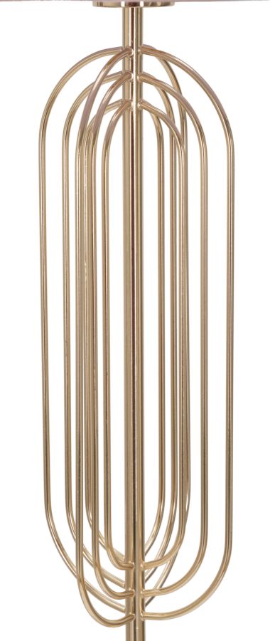 Glam gulvlampe i pink og guldfarve, metal, pvc og stof – 40x168x5 cm