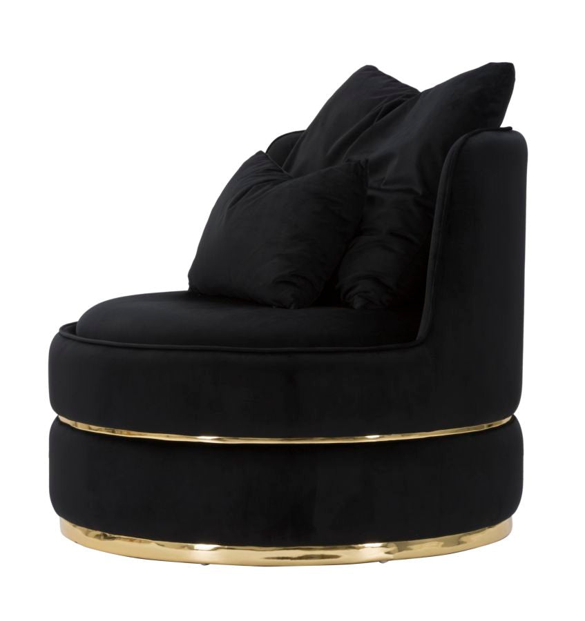 Glam stol i fyrretræ, plast, skum og polyester – 84x72 cm